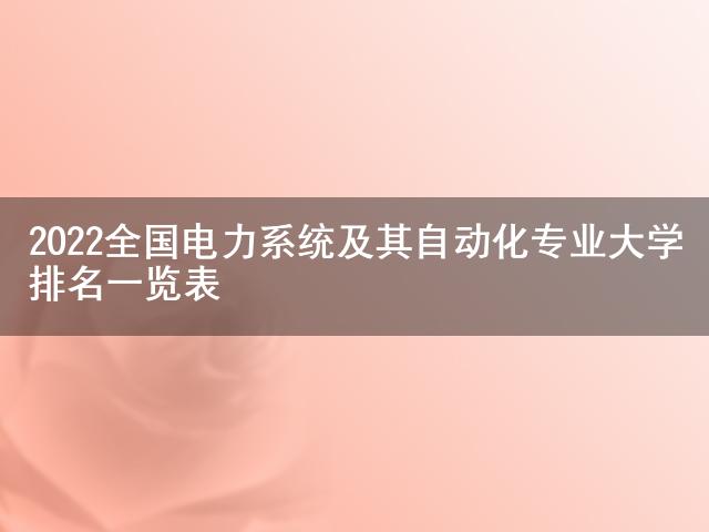 2022全國電力系統(tǒng)及其自動(dòng)化專業(yè)大學(xué)排名一覽表米樂 M6(圖1)